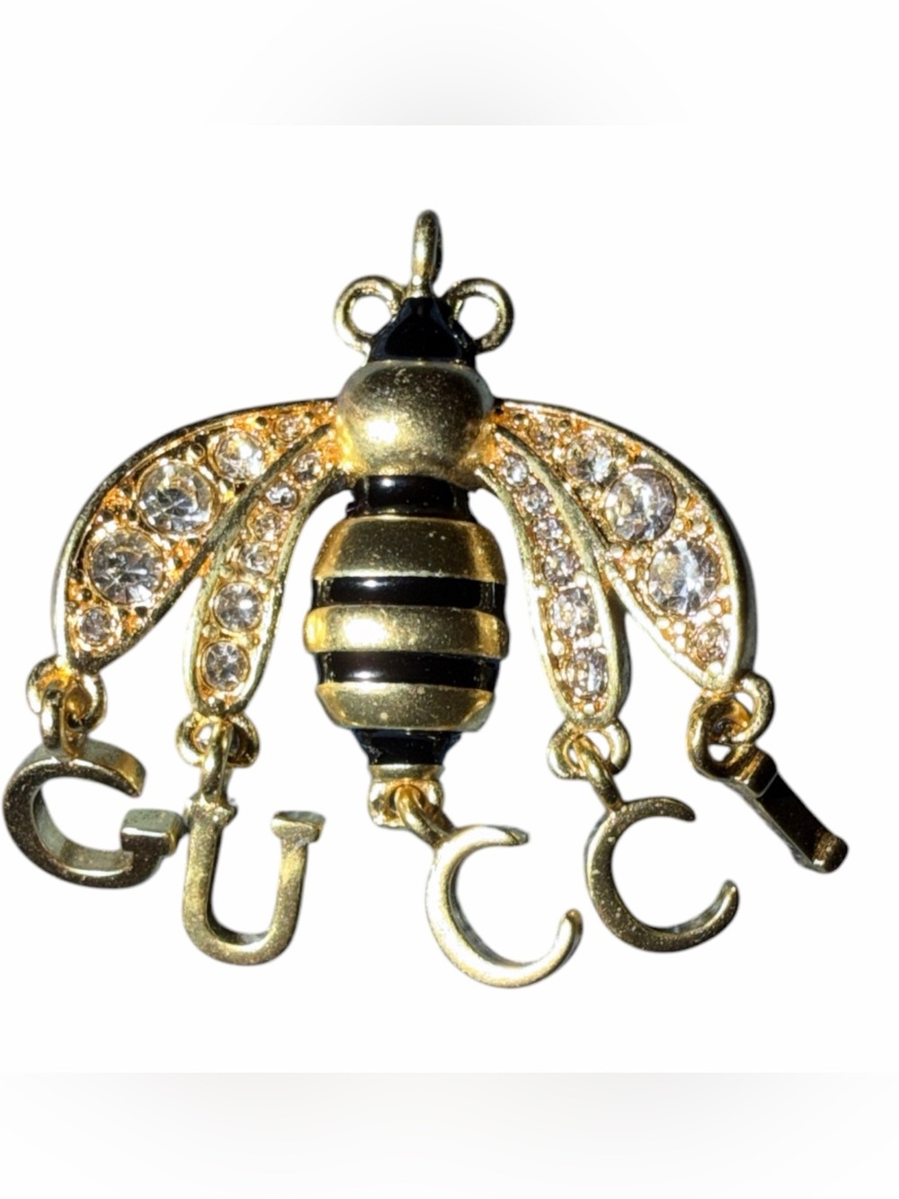 GUCCI Gold & Black Bee zip pull